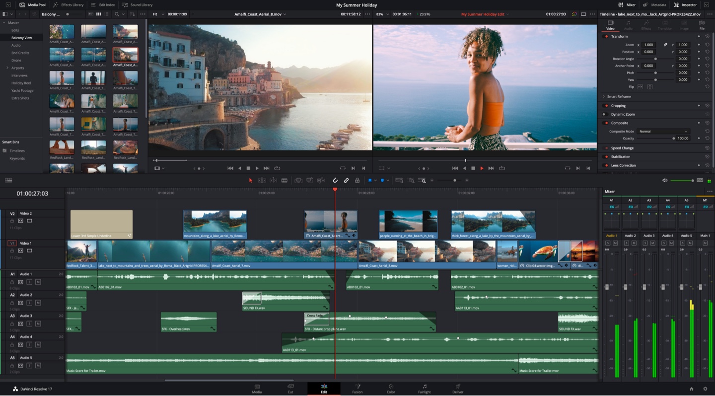 DaVinci Resolve - 免費專業的剪輯調色特效和音頻后期制作軟件