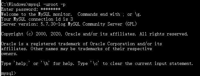 MYSQL 登錄與退出，查看當前數據庫