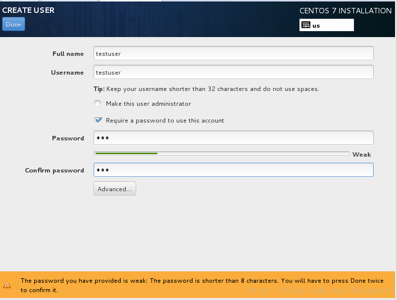 VMware下安裝CentOS7