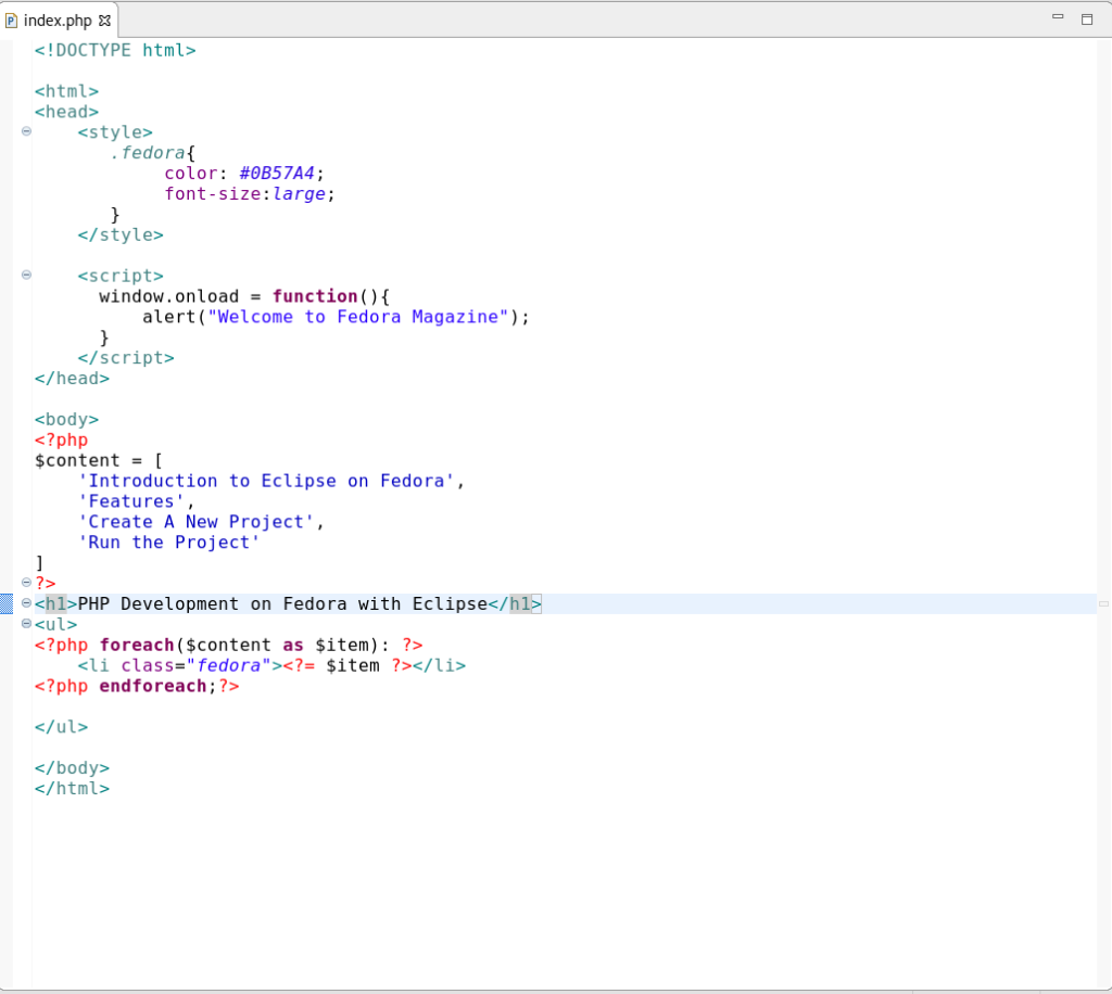 使用 Eclipse 在 Fedora 上進行 PHP 開發