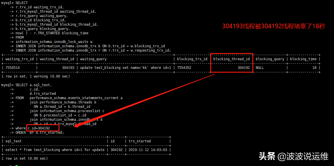 分享兩個實用腳本--MySQL數據庫一鍵定位阻塞事務源頭SQL