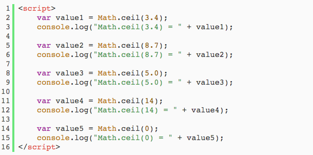JavaScript數字向上取整:Math對象的ceil()方法