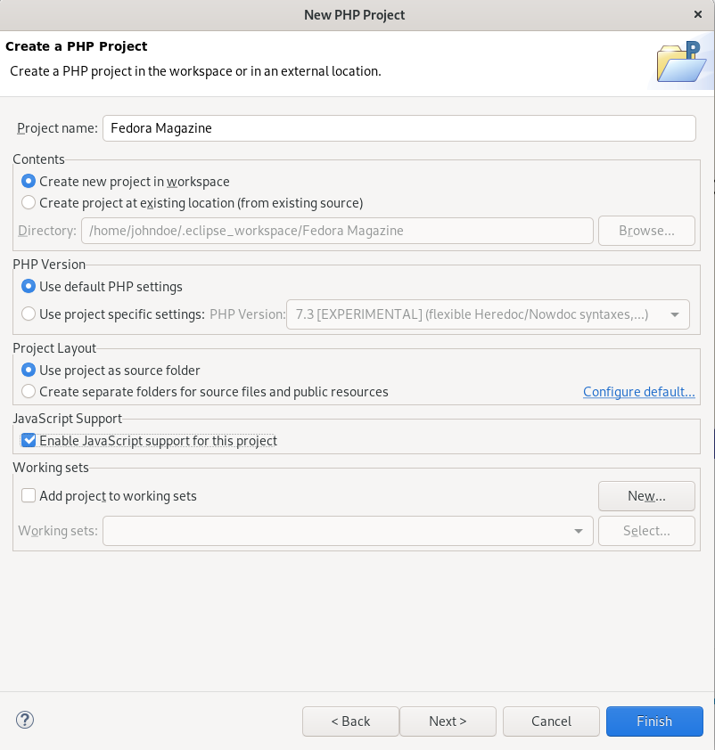 使用 Eclipse 在 Fedora 上進行 PHP 開發