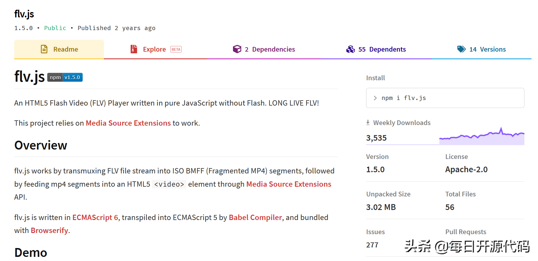 Flv.js - FLV視頻的HTML5播放器