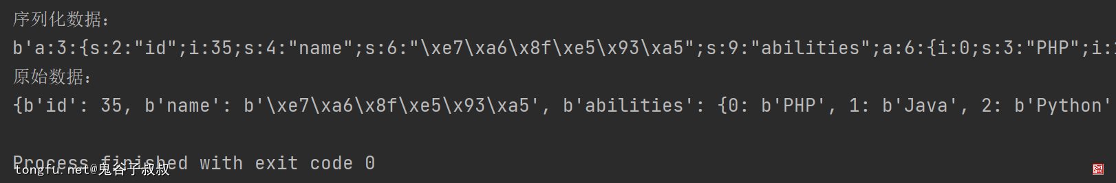 Python實現PHP語言的序列化和反序列化功能