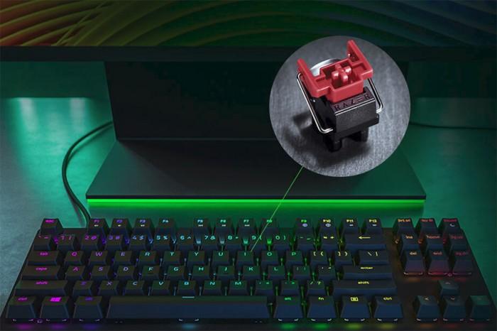 雷蛇推獵魂光蛛競技版游戲機械鍵盤：TKL+光軸